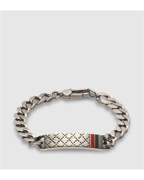 gucci metallic diamante motif id bracelet for men|Men's Fashion Bracelets .